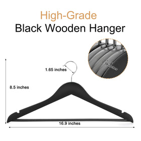 TOPIA HANGER black finish surface protects clothes from moisture and scratches.