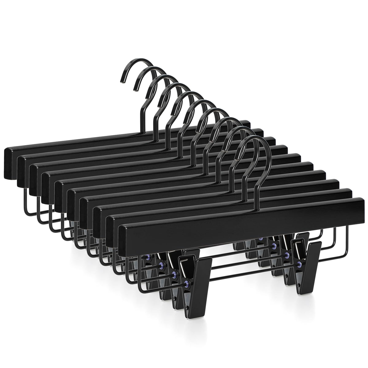 TOPIA HANGER black wood pants hanger with premium finish for durable storage
