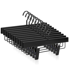 TOPIA HANGER black wood pants hanger with premium finish for durable storage