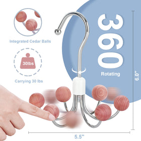TOPIA HANGER cedar balls visible on hooks refresh wardrobe scent