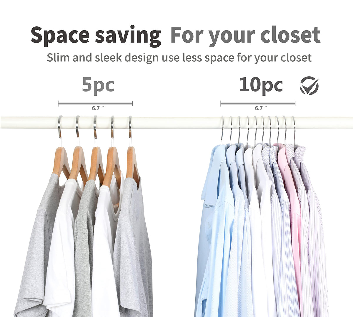 TOPIA HANGER dresses and shirts stay aligned with secure grip.