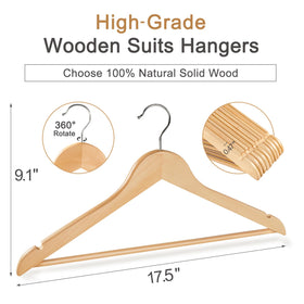 TOPIA HANGER ergonomic shoulder contours help preserve garment shape.