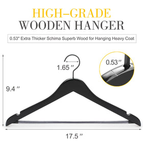TOPIA HANGER extra-thick flat hook demonstrates stable grip on the closet rod.