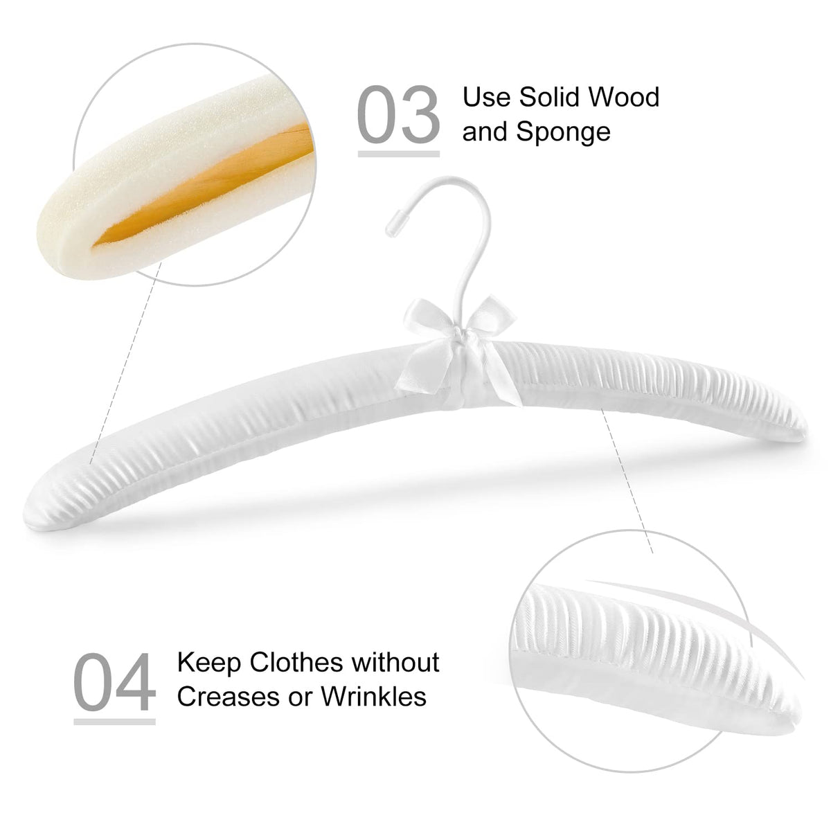 TOPIA HANGER foam-core design cushions garments and reduces shoulder marks