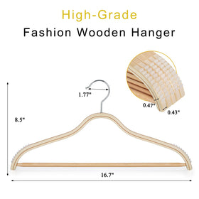 TOPIA HANGER lightweight wooden design for compact closet organization.