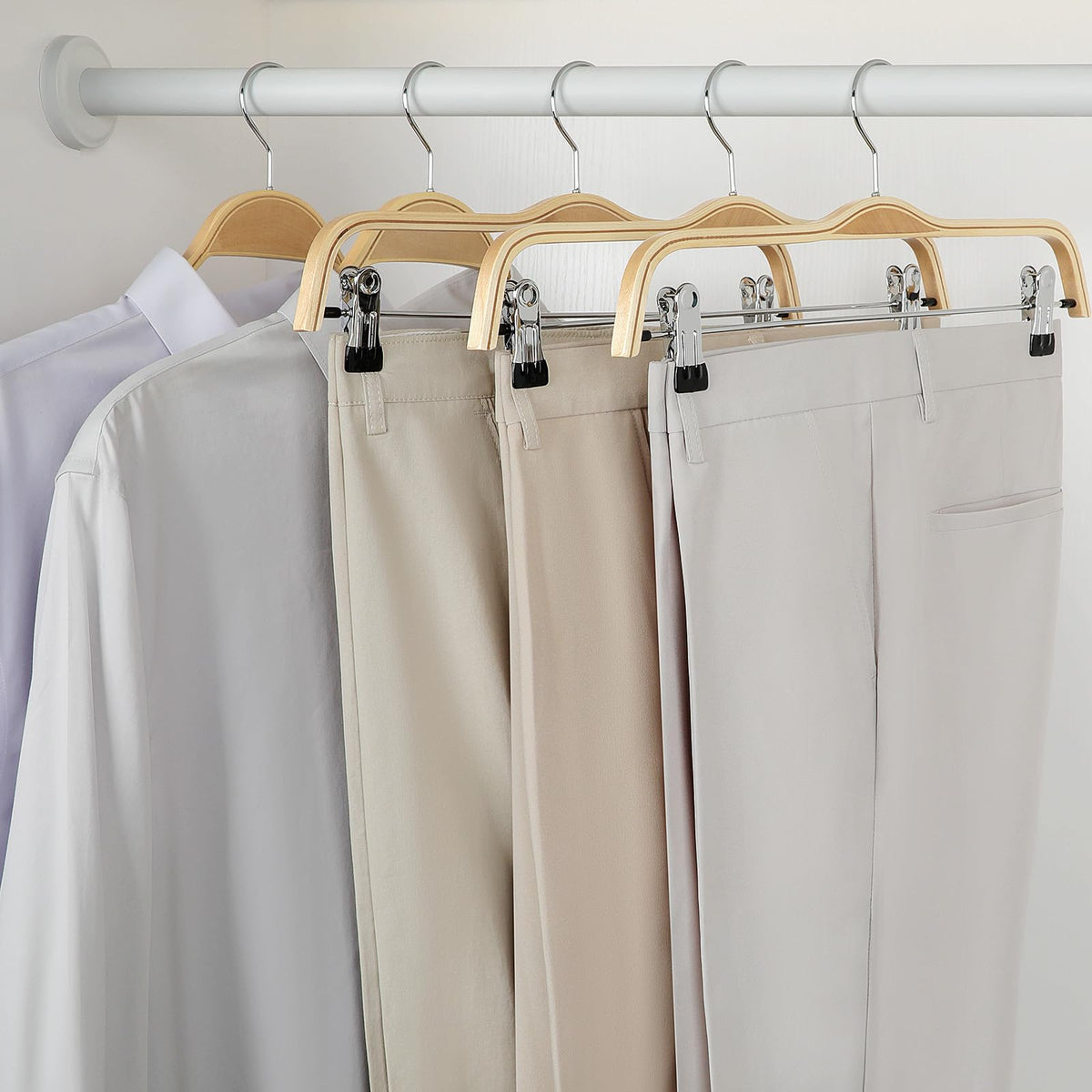 TOPIA HANGER lightweight wooden hangers save space without sacrificing strength