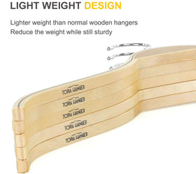 TOPIA HANGER No Shoulder Bump design prevents creases on sweaters.