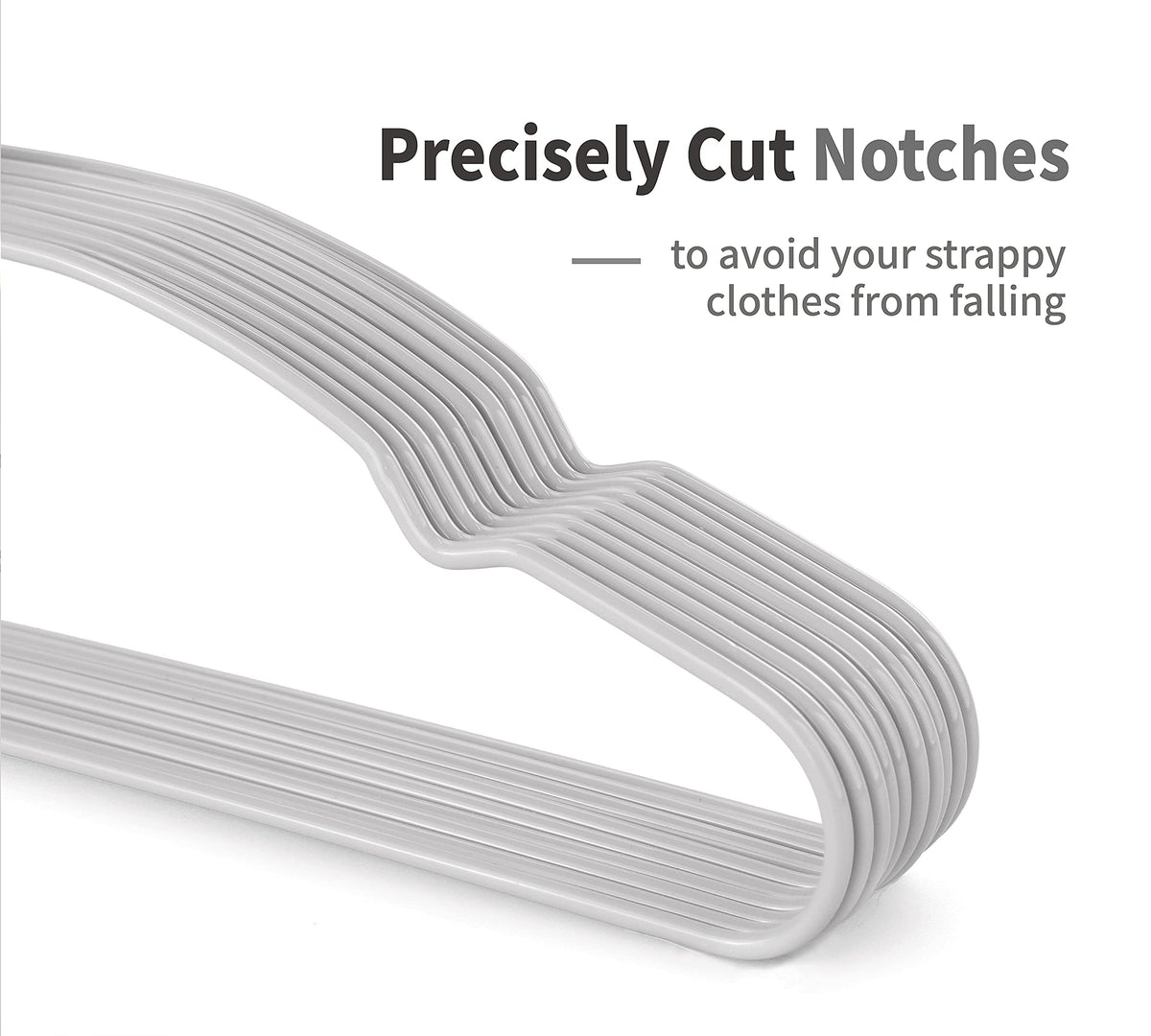 TOPIA HANGER creates a neat, organized closet with uniform hangers.