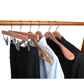 TOPIA HANGER four-pack of natural cedar hangers for organized closets.