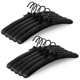 TOPIA HANGER padded hanger with 17-inch satin fabric protects shoulders.