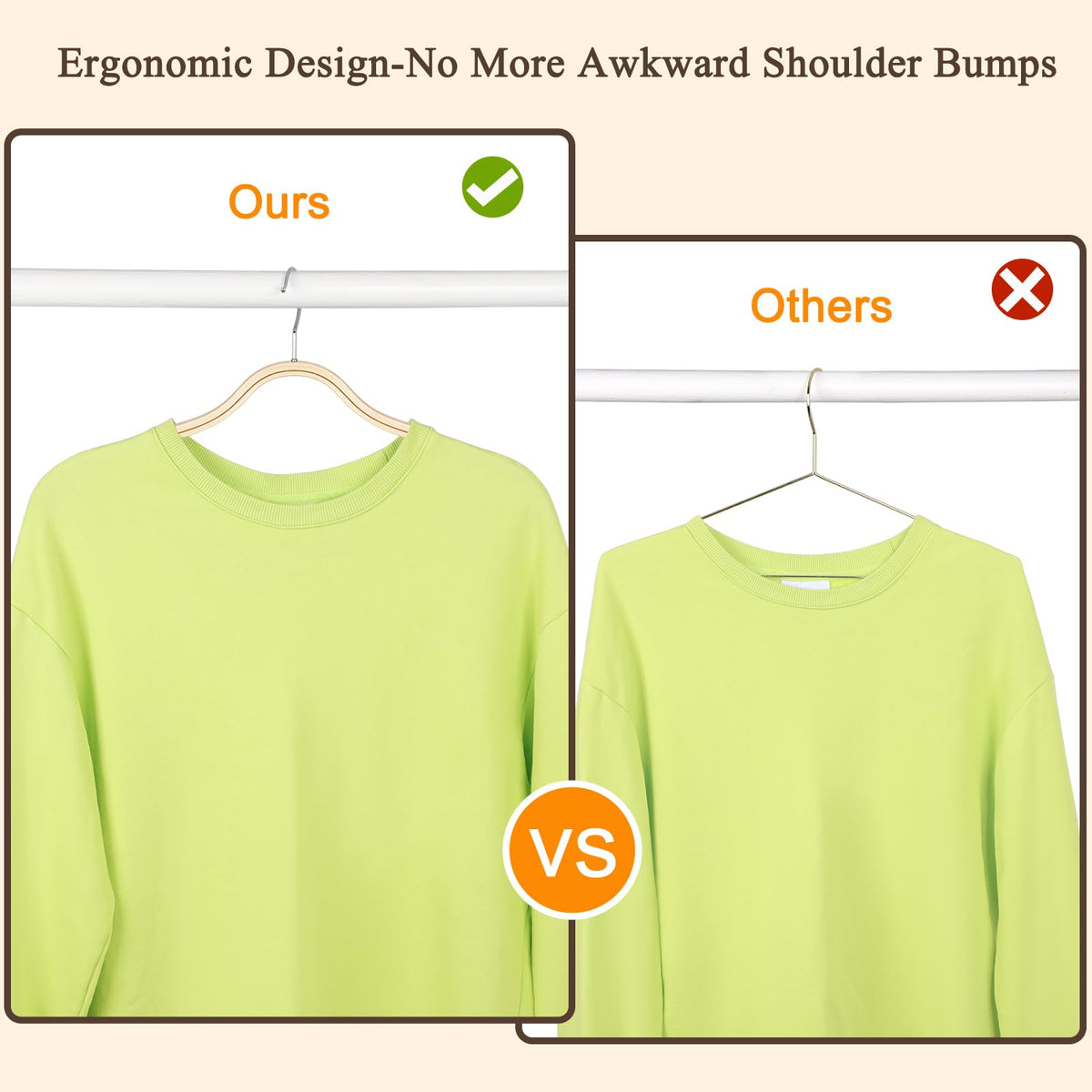 TOPIA HANGER pants bar cross bar keeps trousers wrinkle-free