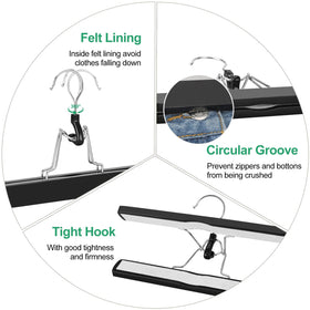 TOPIA HANGER sturdy chrome hardware ensures long-lasting durability.