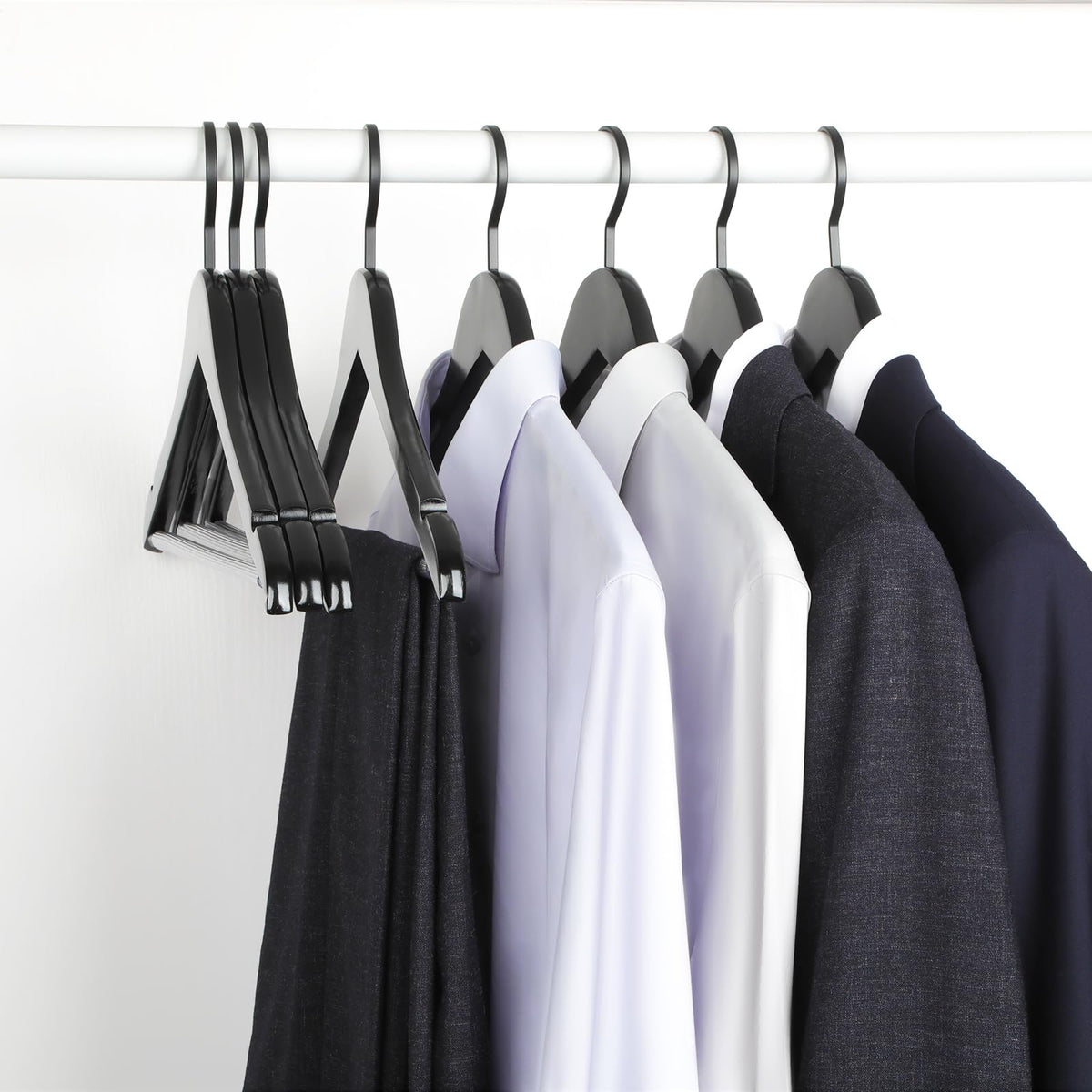 TOPIA HANGER renewable Schima wood supports eco-conscious wardrobes with quality materials.
