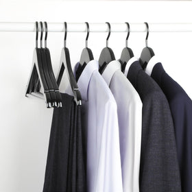 TOPIA HANGER renewable Schima wood supports eco-conscious wardrobes with quality materials.
