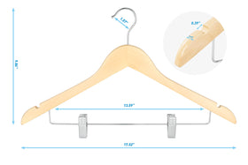 Topia Hanger renewable birch wood supports sustainable closet organization.