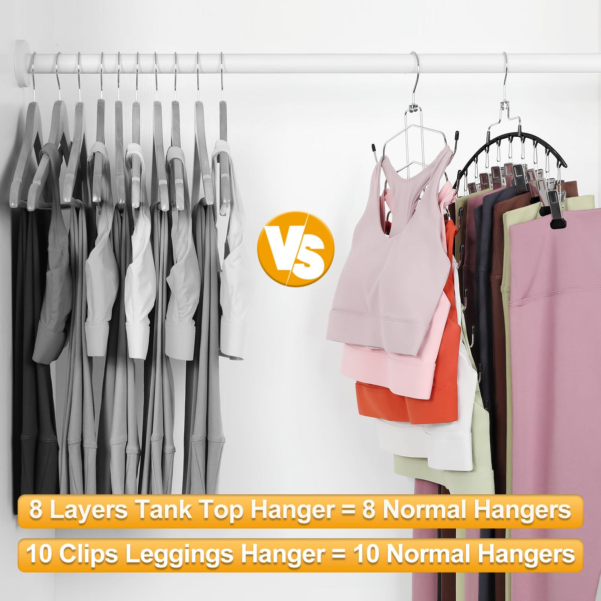 TOPIA HANGER rubber-coated clips protect fabrics and prevent marks
