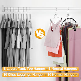 TOPIA HANGER rubber-coated clips protect fabrics and prevent marks