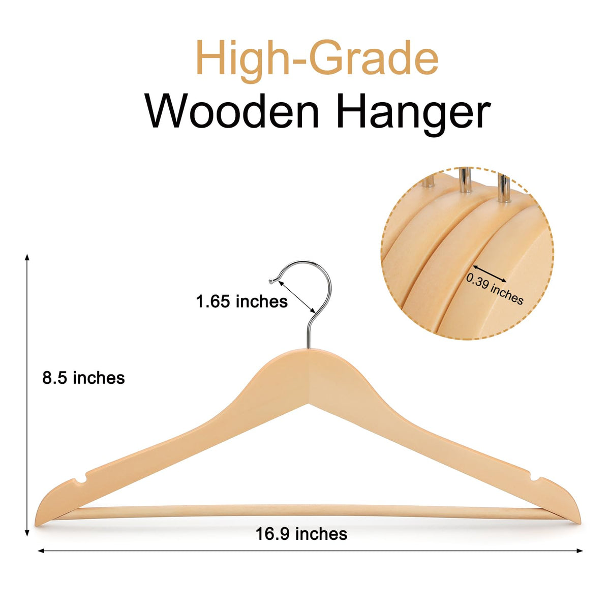 TOPIA HANGER non-slip shoulder notches secure straps.