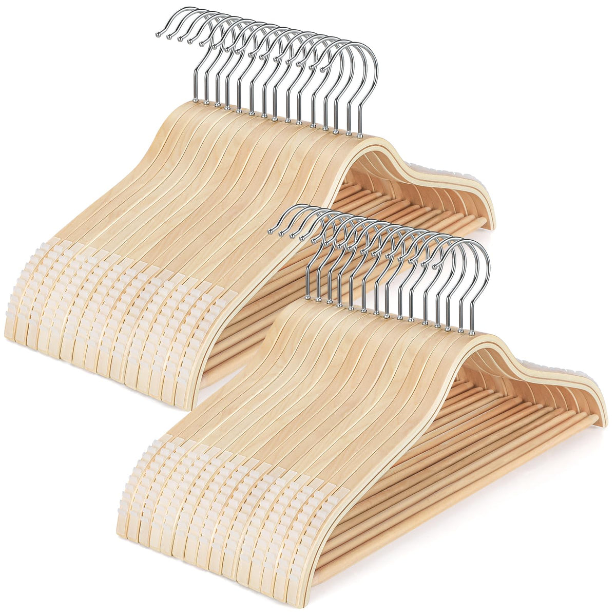 TOPIA HANGER sleek wooden hanger with non-slip grips keeps dresses in place
