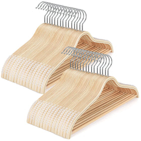 TOPIA HANGER sleek wooden hanger with non-slip grips keeps dresses in place