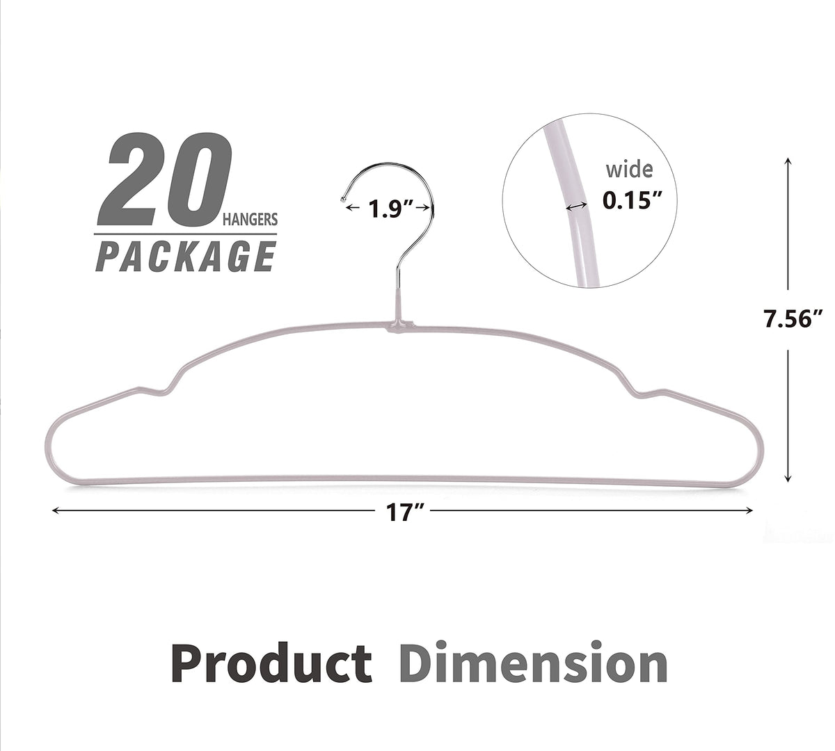 TOPIA HANGER slim design frees closet space while keeping garments neat.
