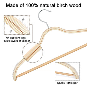 TOPIA HANGER slim ergonomic shape preserves garment form and reduces creasing