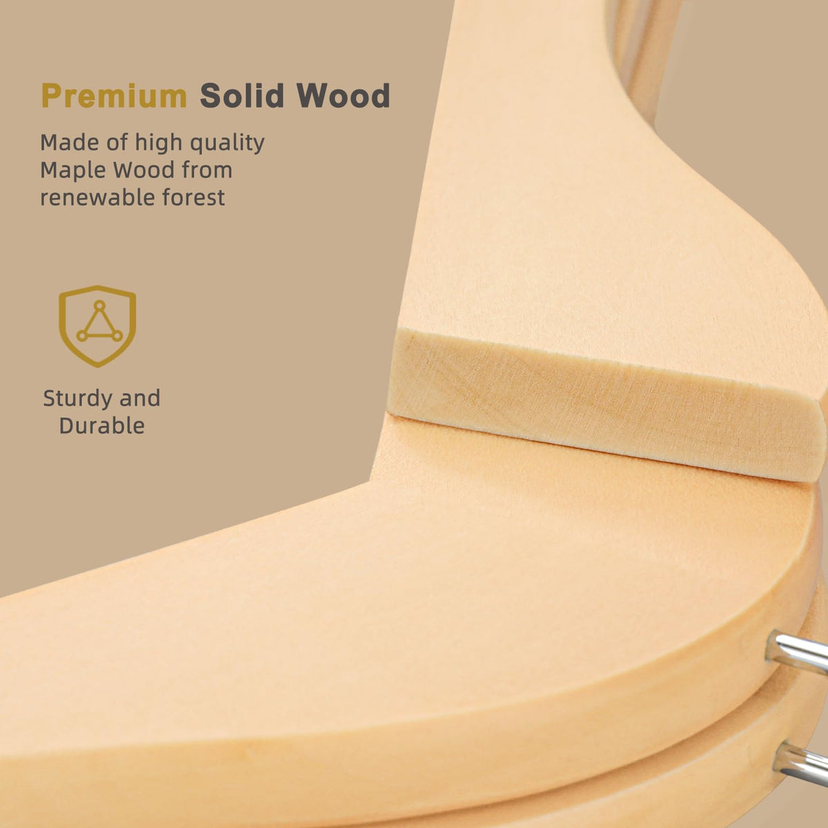 TOPIA HANGER smooth sanding finish protects delicate fabrics.