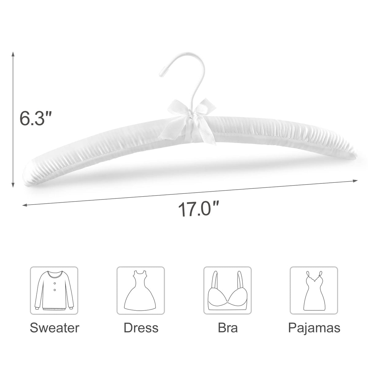 TOPIA HANGER soft satin fabric protects delicate fabrics from snags