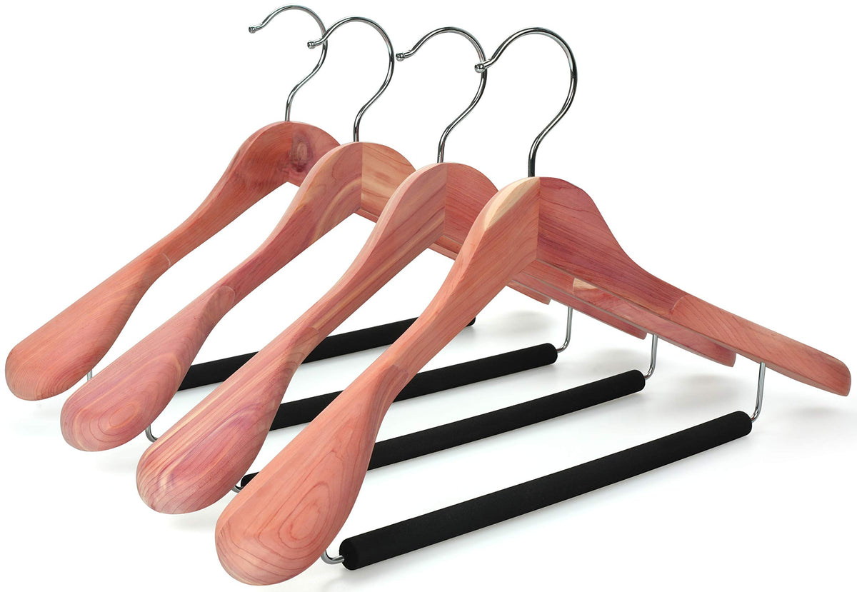 TOPIA HANGER unfinished American red cedar wood hanger with natural grain and aroma.
