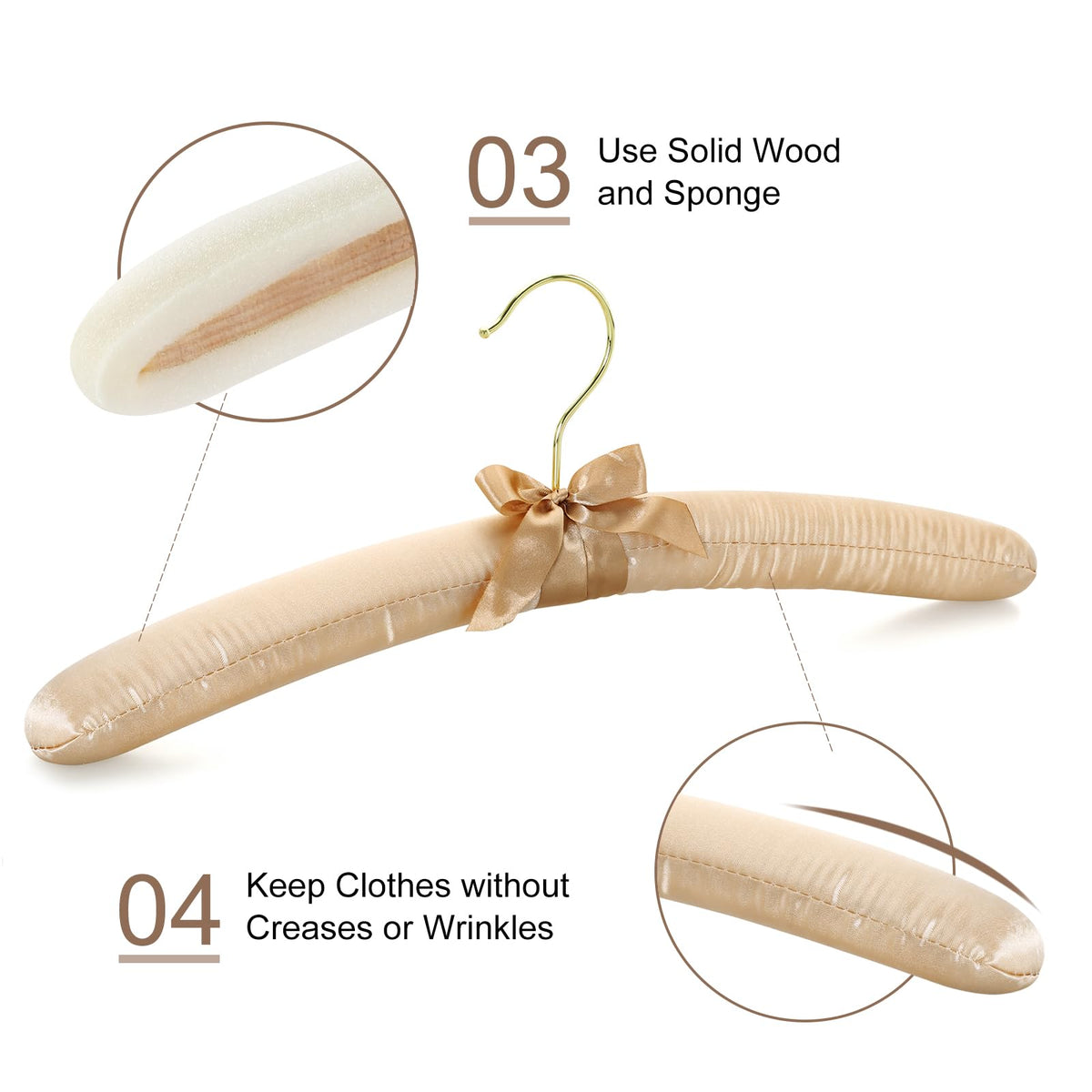 TOPIA HANGER wood core design provides strong support for heavy coats without warping.