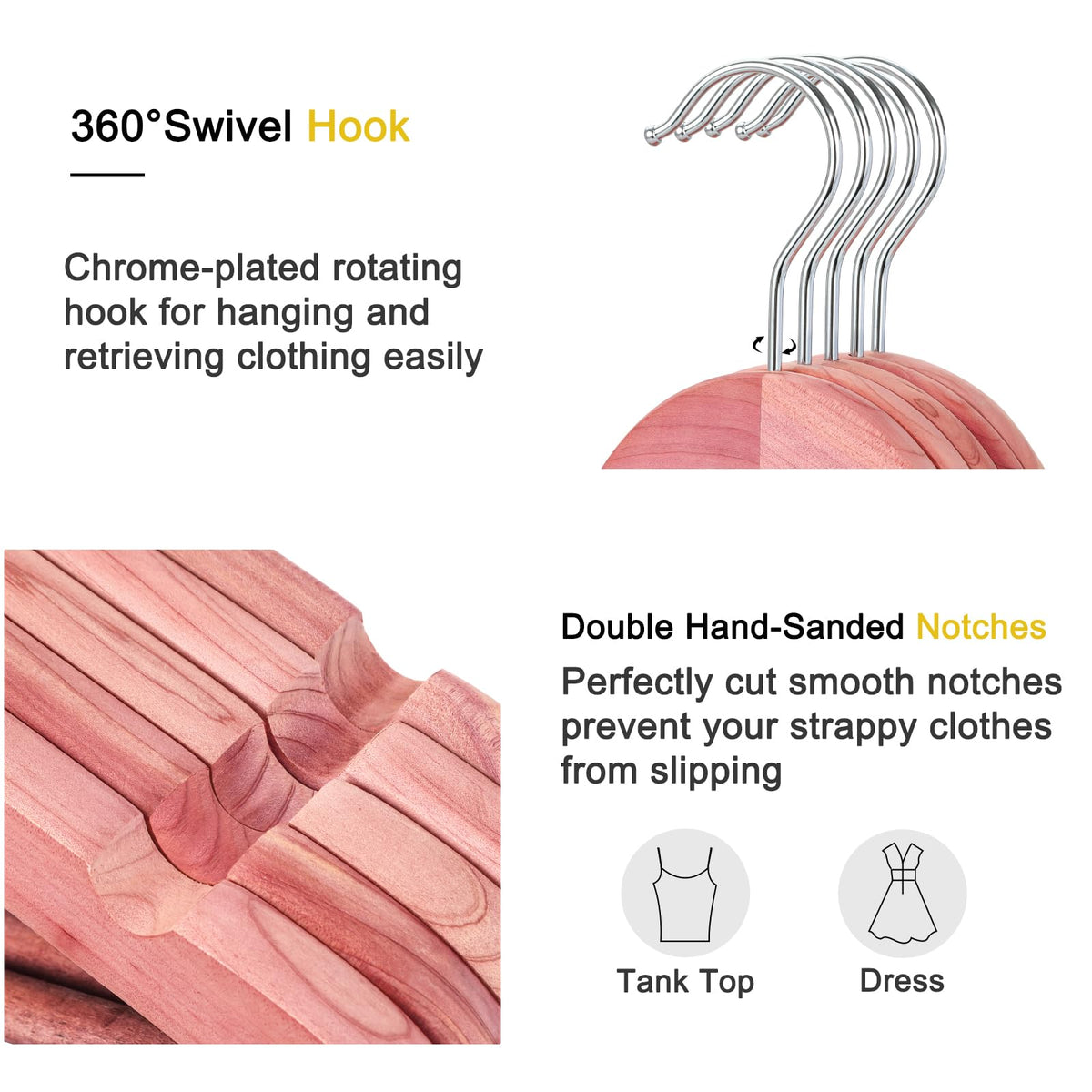 Topia Hanger wooden hanger with smooth surface preventing fabric snags