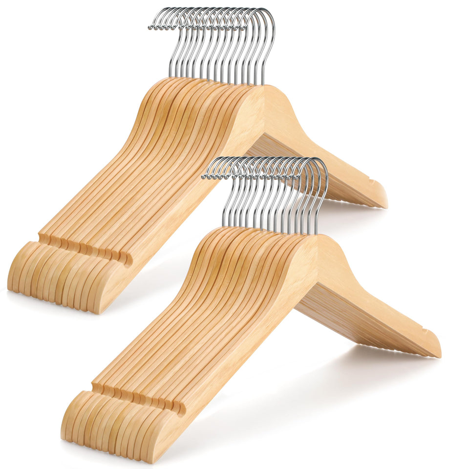 TOPIA HANGER wooden hanger with slim profile for space-saving closets