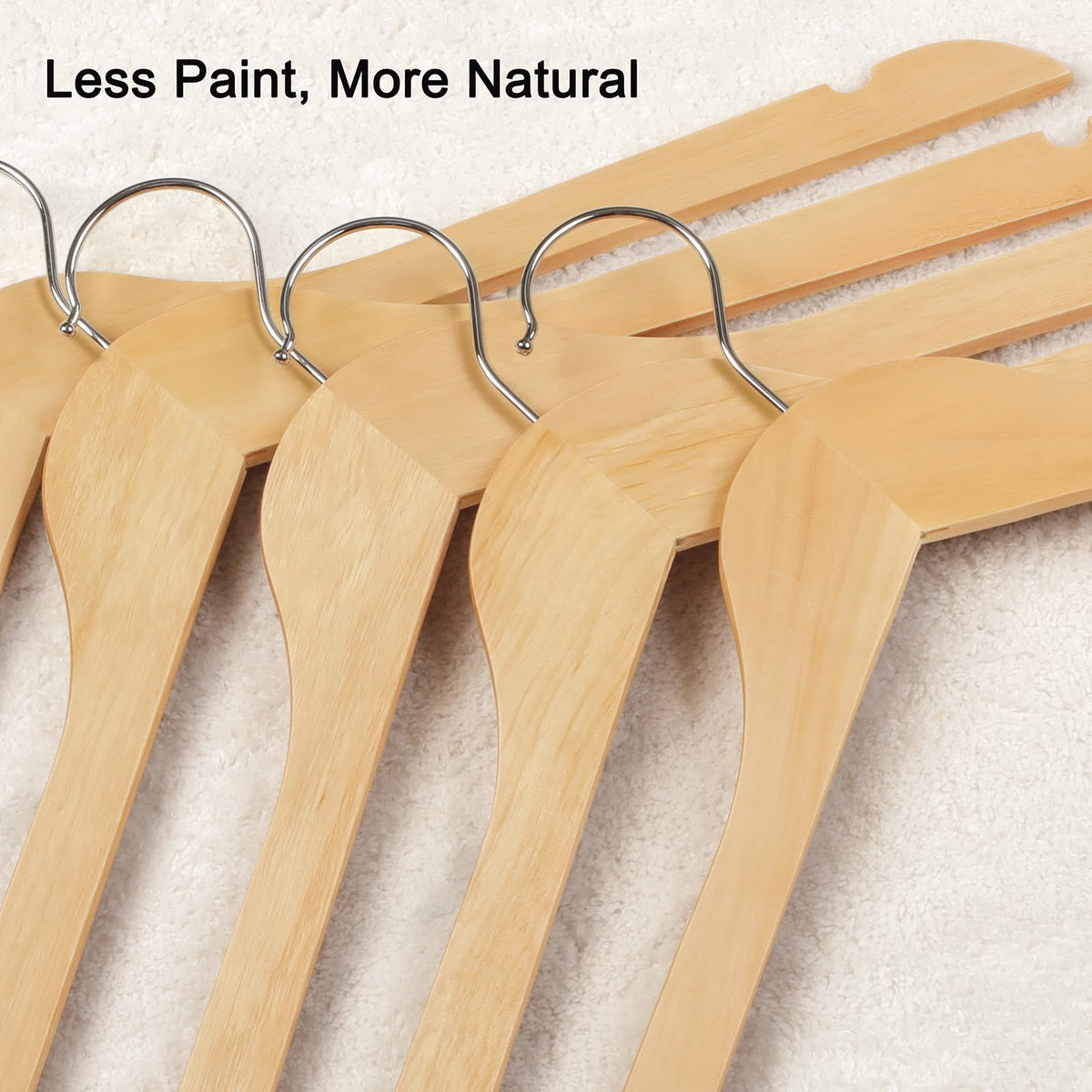 Topia Hanger wooden hanger with 360-degree swivel hook for easy access.