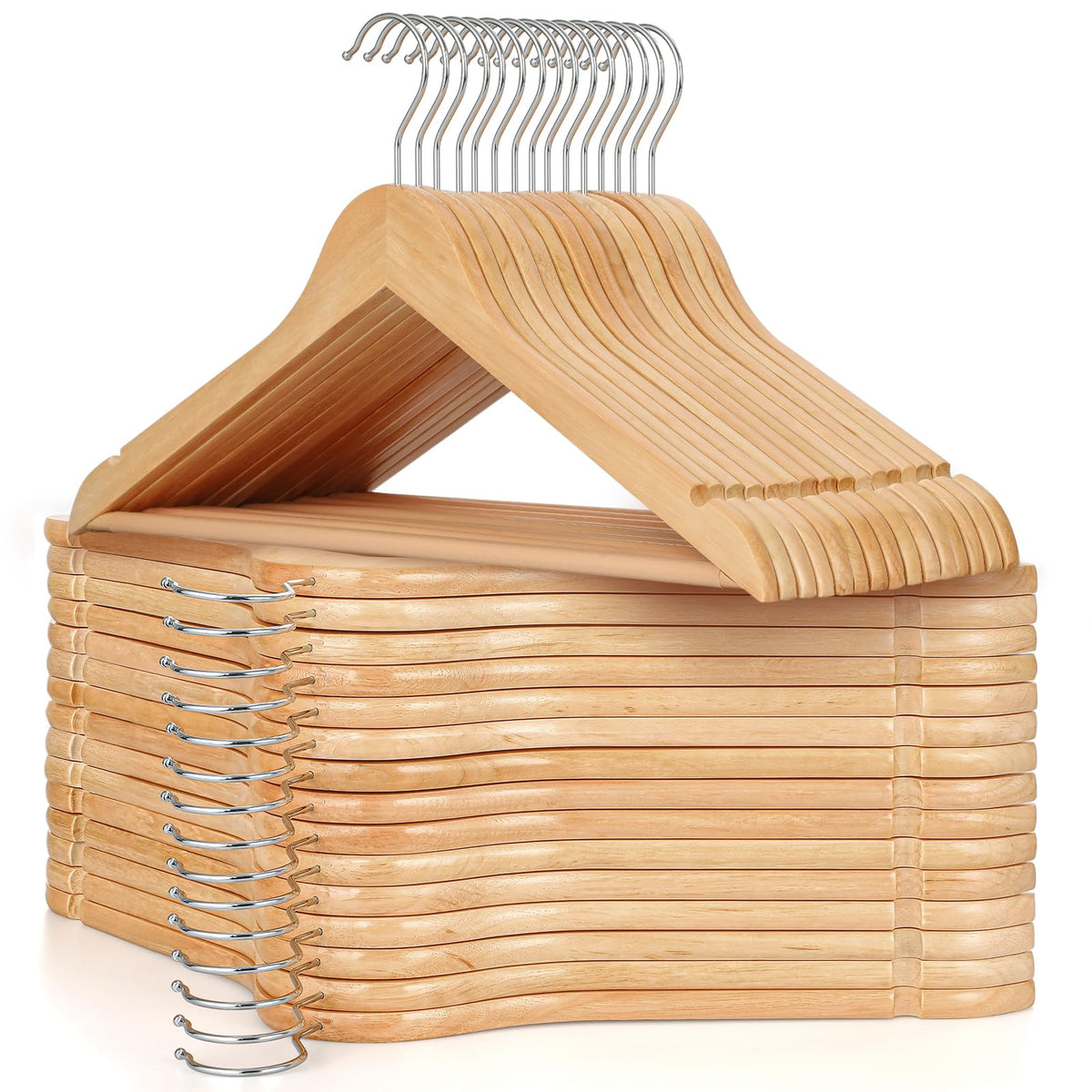 TOPIA HANGER wooden hanger close-up reveals natural grain and durable build.