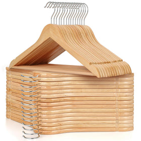 TOPIA HANGER wooden hanger close-up reveals natural grain and durable build.