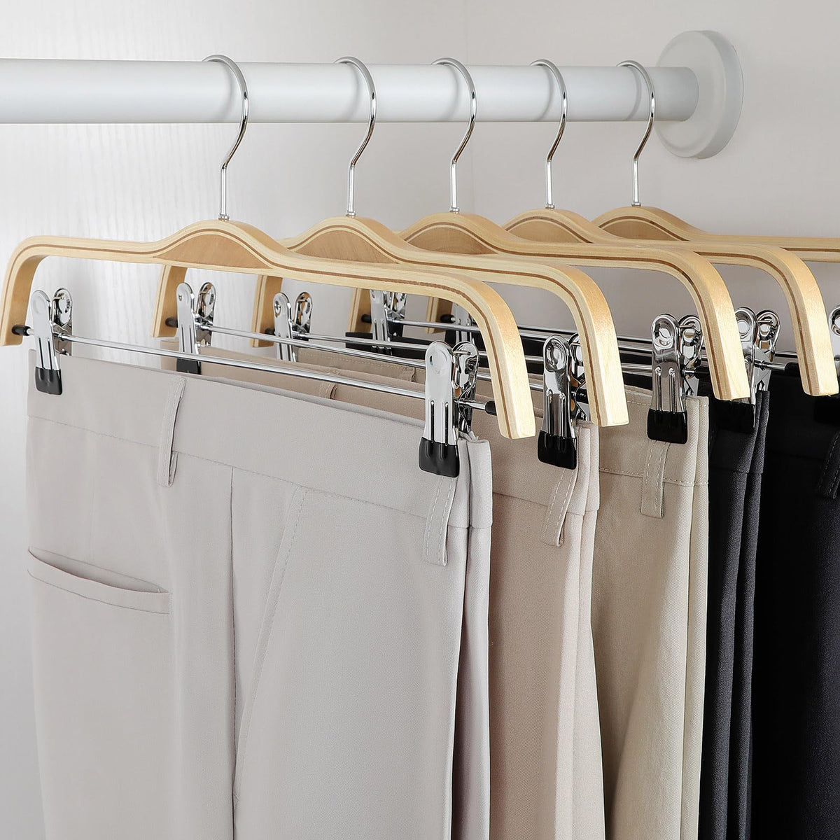 TOPIA HANGER wooden skirt hangers with anti-rust hook for lasting use