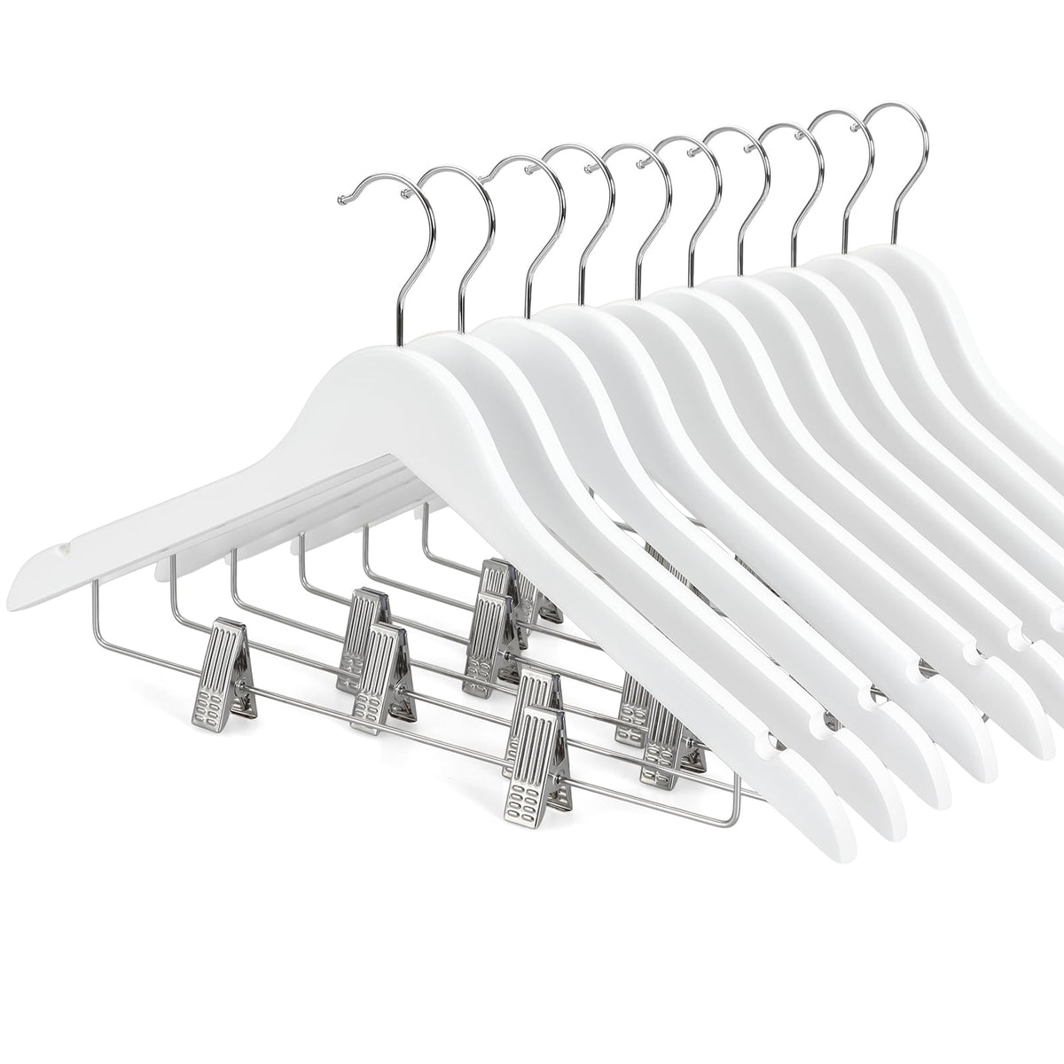 TOPIA HANGER wooden suit hanger with natural maple wood finish for lasting garment support.