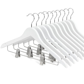 TOPIA HANGER wooden suit hanger with natural maple wood finish for lasting garment support.