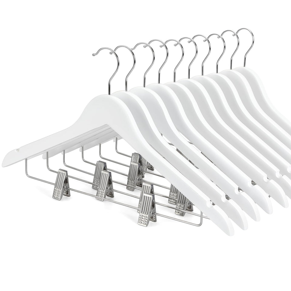 TOPIA HANGER wooden suit hanger with natural maple wood finish for lasting garment support.