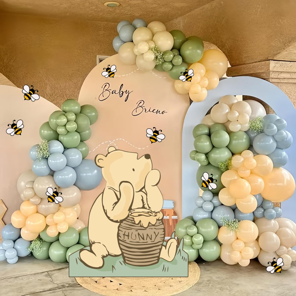TopJianyu Pooh cutout on stand creates a striking photo backdrop.