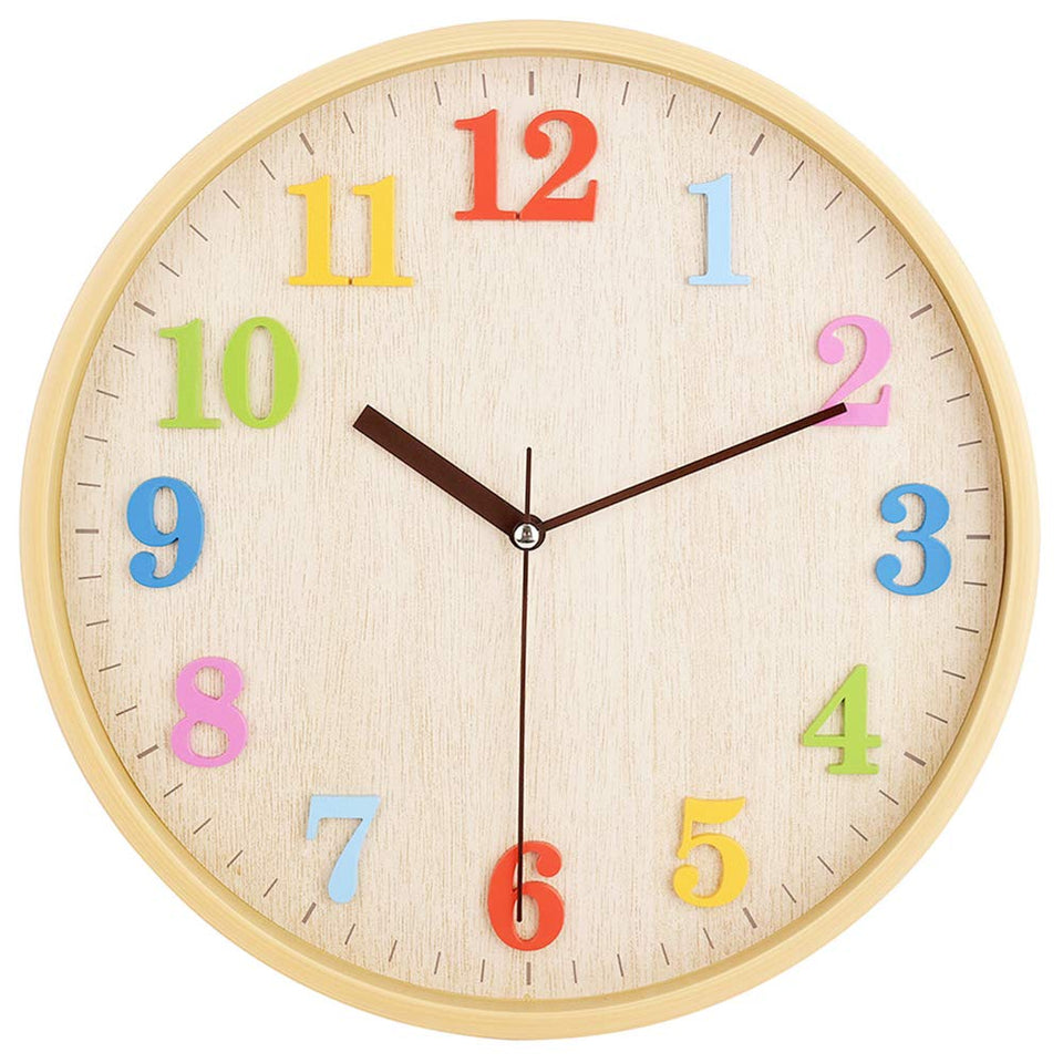 Topkey wooden-look wall clock face offers vintage charm and easy readability.