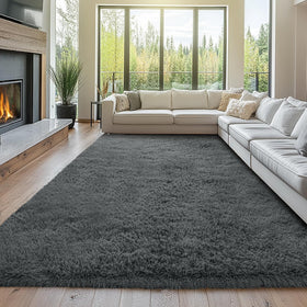 Topmaxcs fluffy 8x10 rug texture closeup showing cloud-soft padding for living rooms