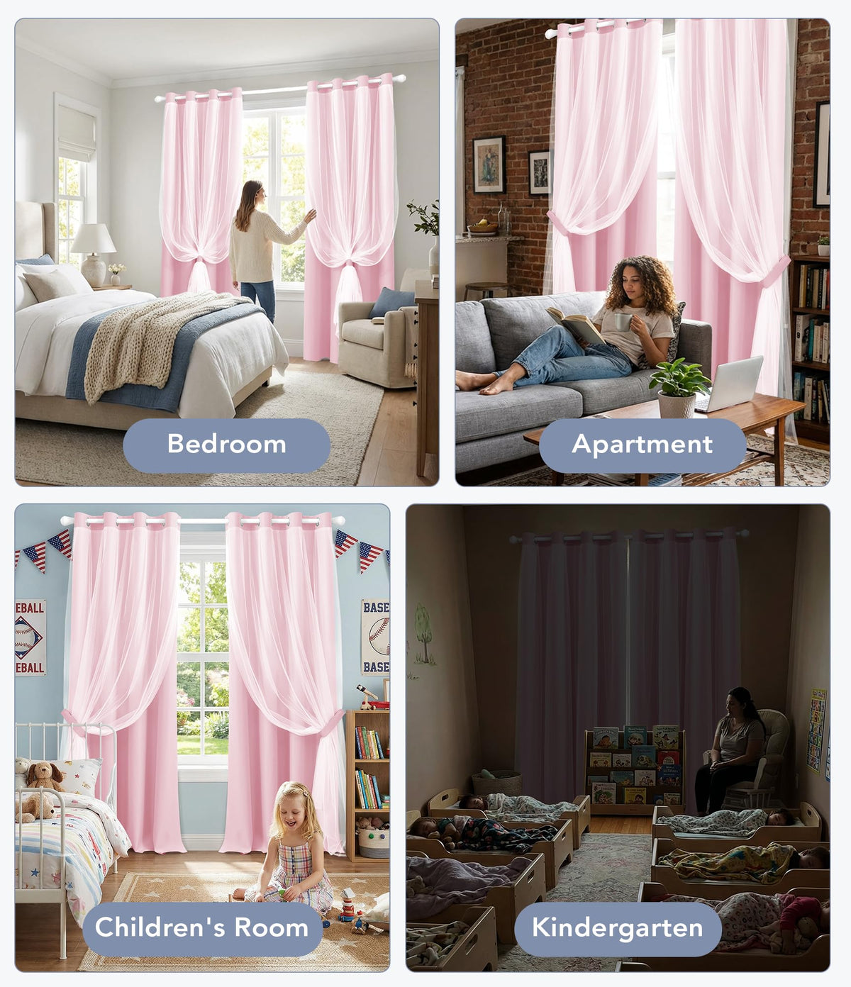 Grommet-top TopNaps curtains for smooth opening and sturdy hanging