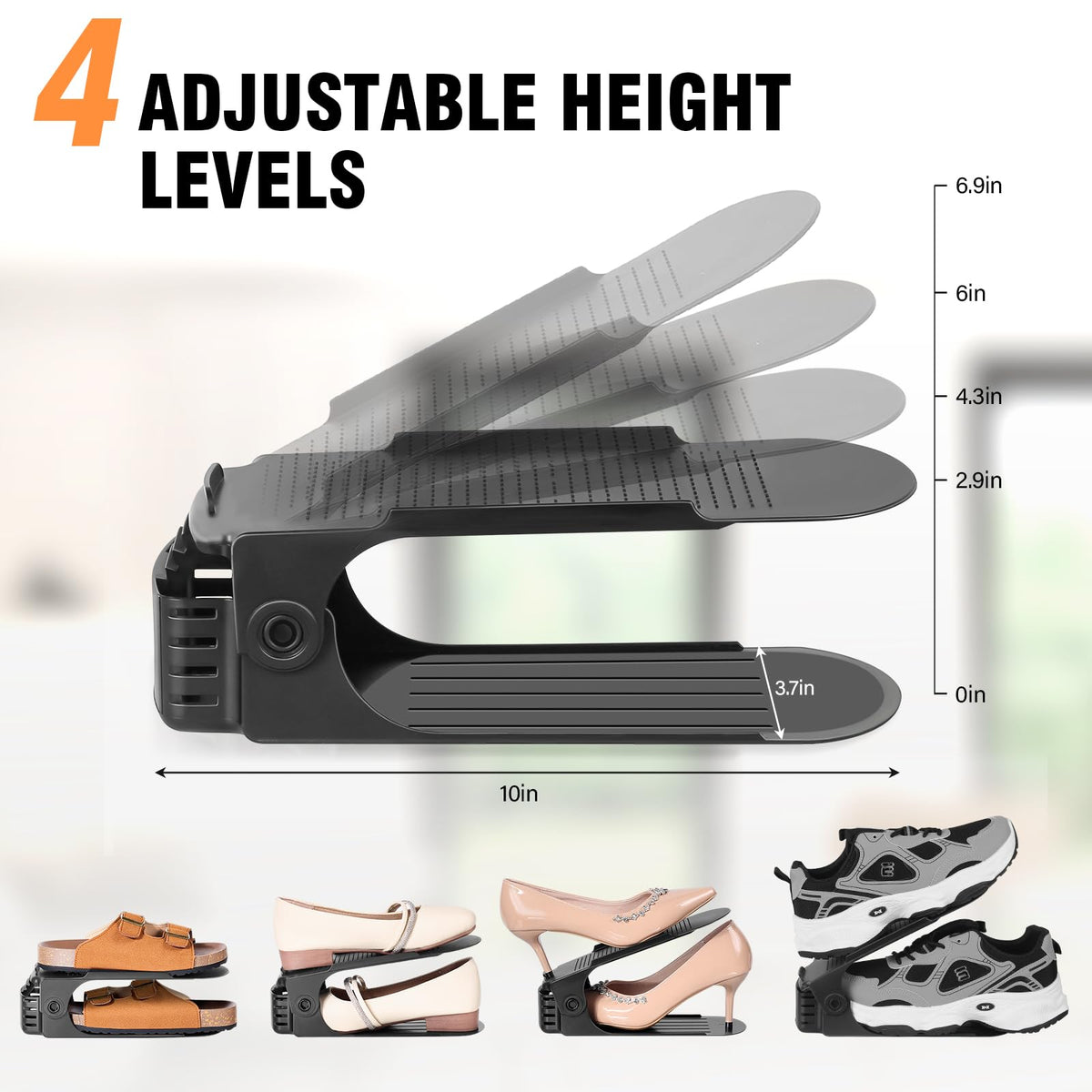 TOPNEW height adjustment accommodates various shoe sizes with simple customization.