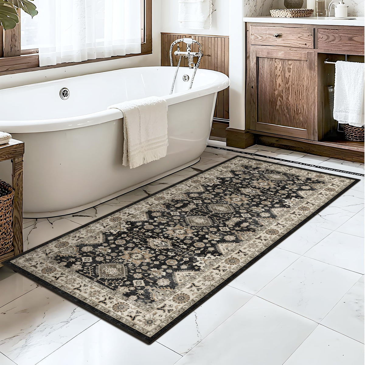 Topruug rubber-backed entry rug stays in place for safer entryways.