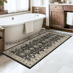 Topruug rubber-backed entry rug stays in place for safer entryways.