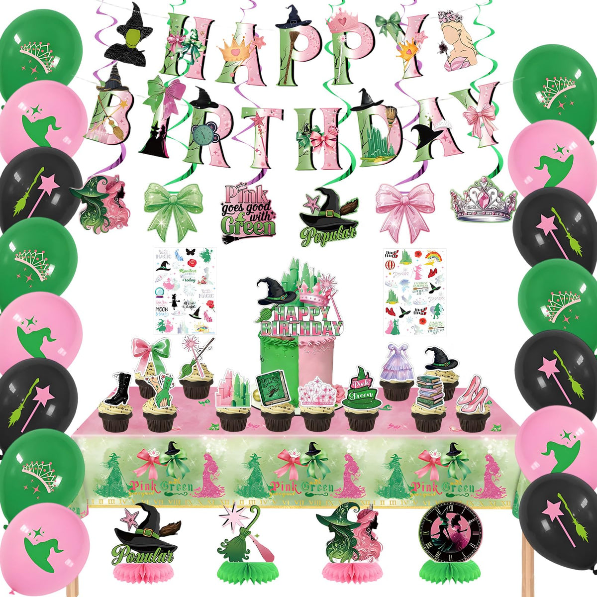 Topthy Witch Birthday Banner adds magical flair to photos and cake display.