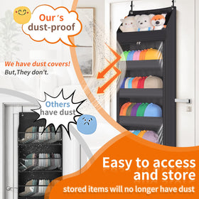 Toread adjustable non-slip hooks fit various door thicknesses.