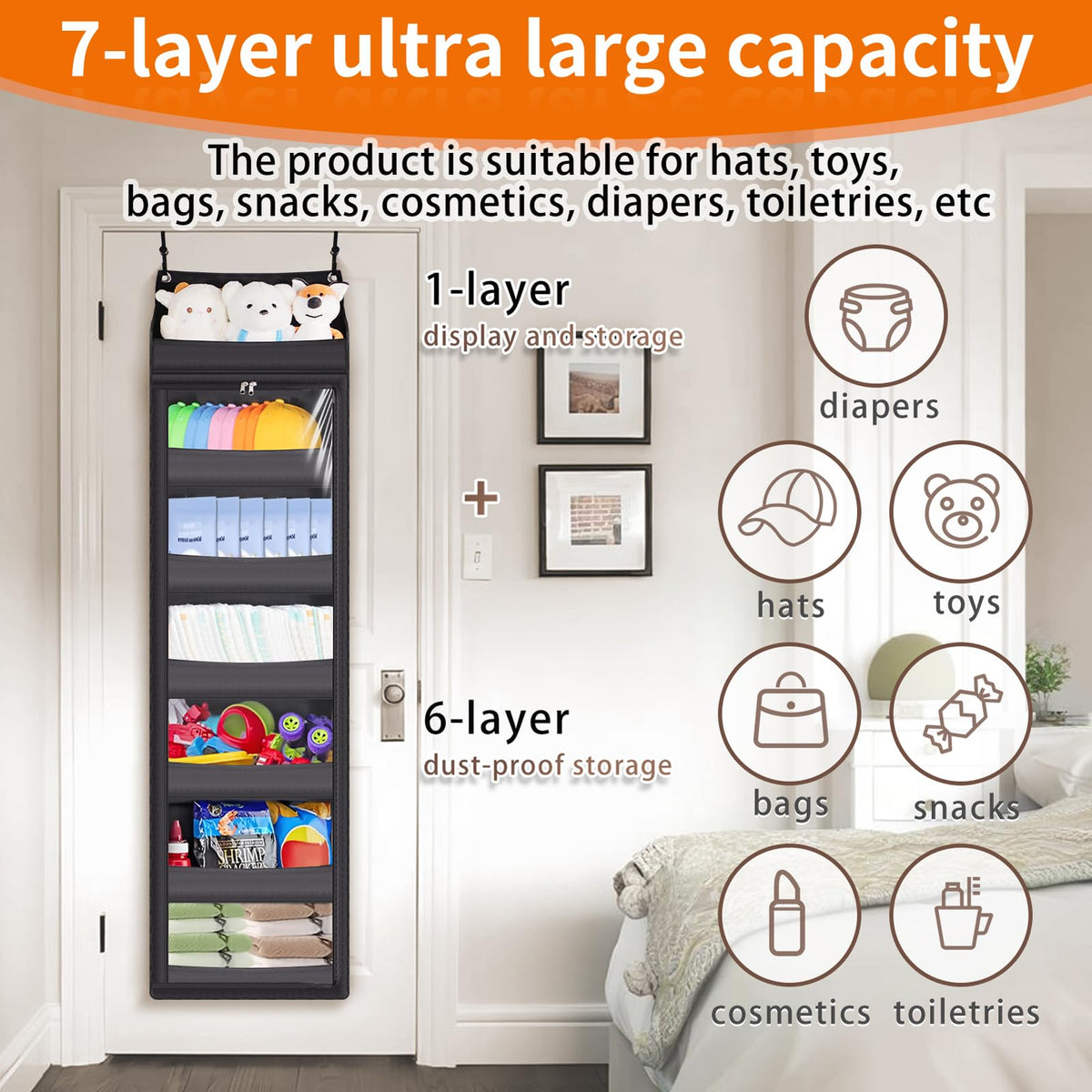 Toread quick, tool-free door installation for easy setup.