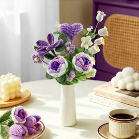 Torontokyo crochet bouquet lily-of-the-valley for soft lasting decor